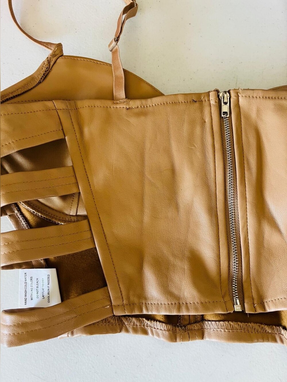 Chic Tan Crop Top Bustier - Picture 9 of 12